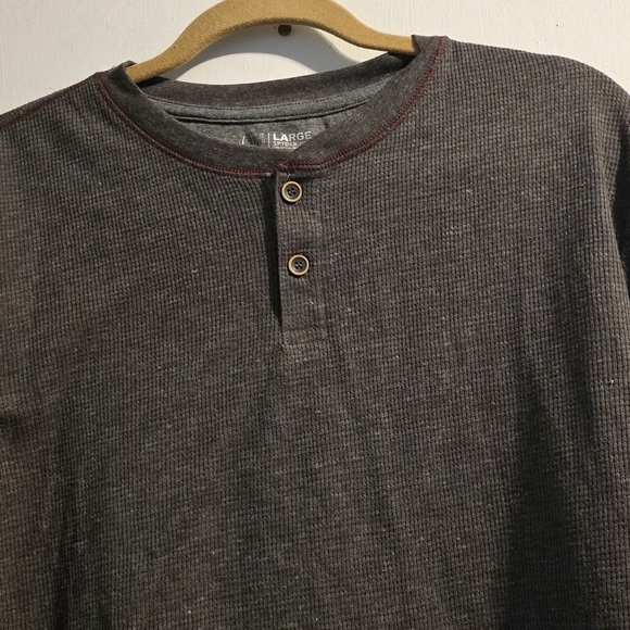 Spyder Charcoal Long Sleeve Henley Shirt - Picture 4 of 10